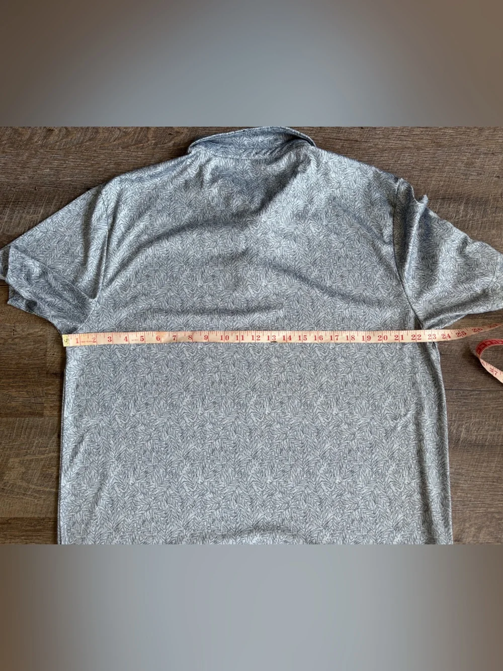 Mens PGA Tour Light Gray Subtle Pattern Polo -XL